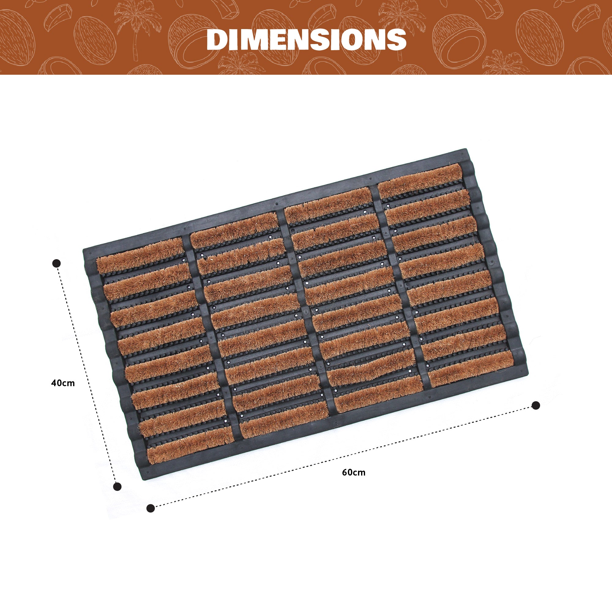 Coco & Coir Door Mats Outdoor | Heavy Duty Weather Resistant Front Doormat (Tough Guy)