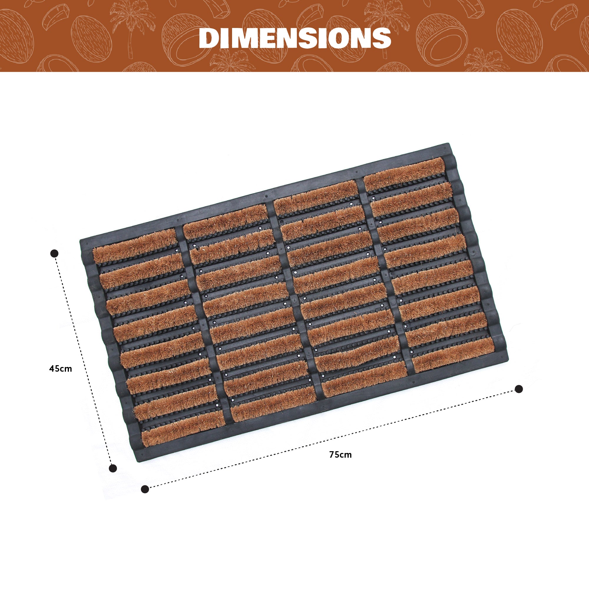 Coco & Coir Door Mats Outdoor | Heavy Duty Weather Resistant Front Doormat (Tough Guy)