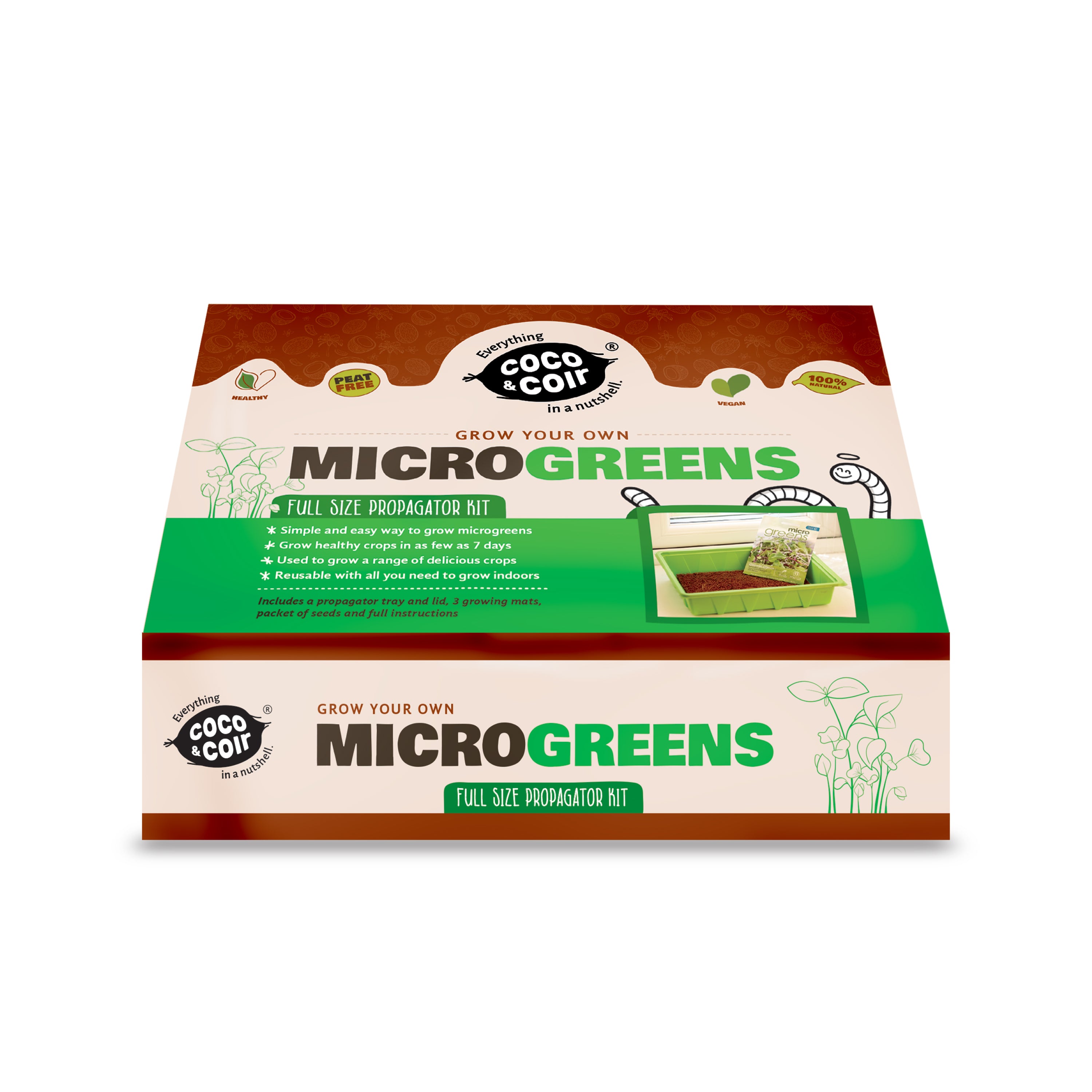 Grow Your Own Microgreens Kit | Sprouting Seeds Beginners Gardening Gift Set | Easy-to-Grow Vegetables and Herbs | Harvest in up to 2 Weeks. Seeds Included