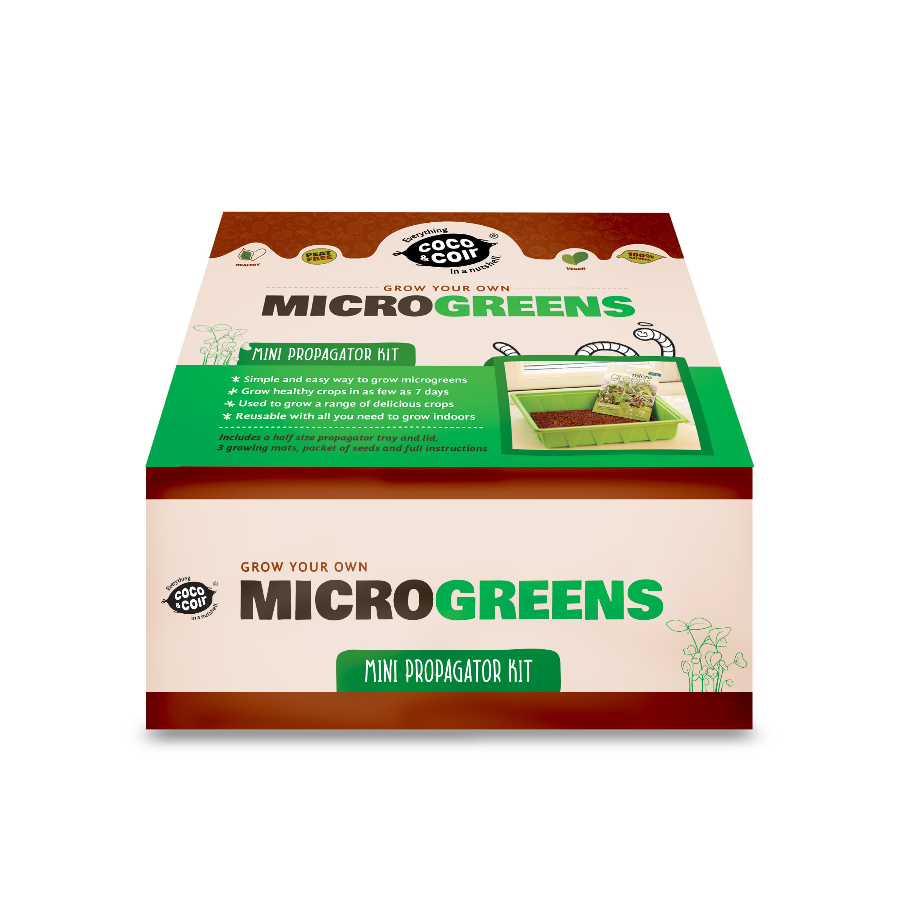 Grow Your Own Microgreens Kit | Sprouting Seeds Beginners Gardening Gift Set | Easy-to-Grow Vegetables and Herbs | Harvest in up to 2 Weeks. Seeds Included